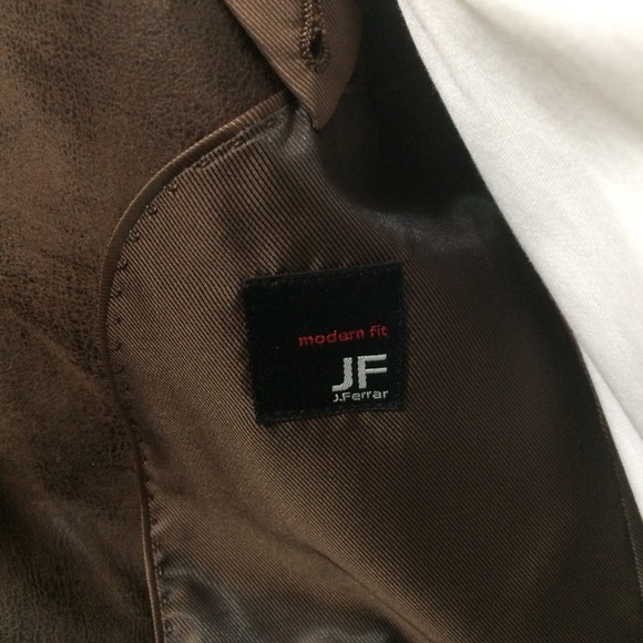 J. Ferrar brown faux leather blazer with sheen 38S - Picture 5 of 7